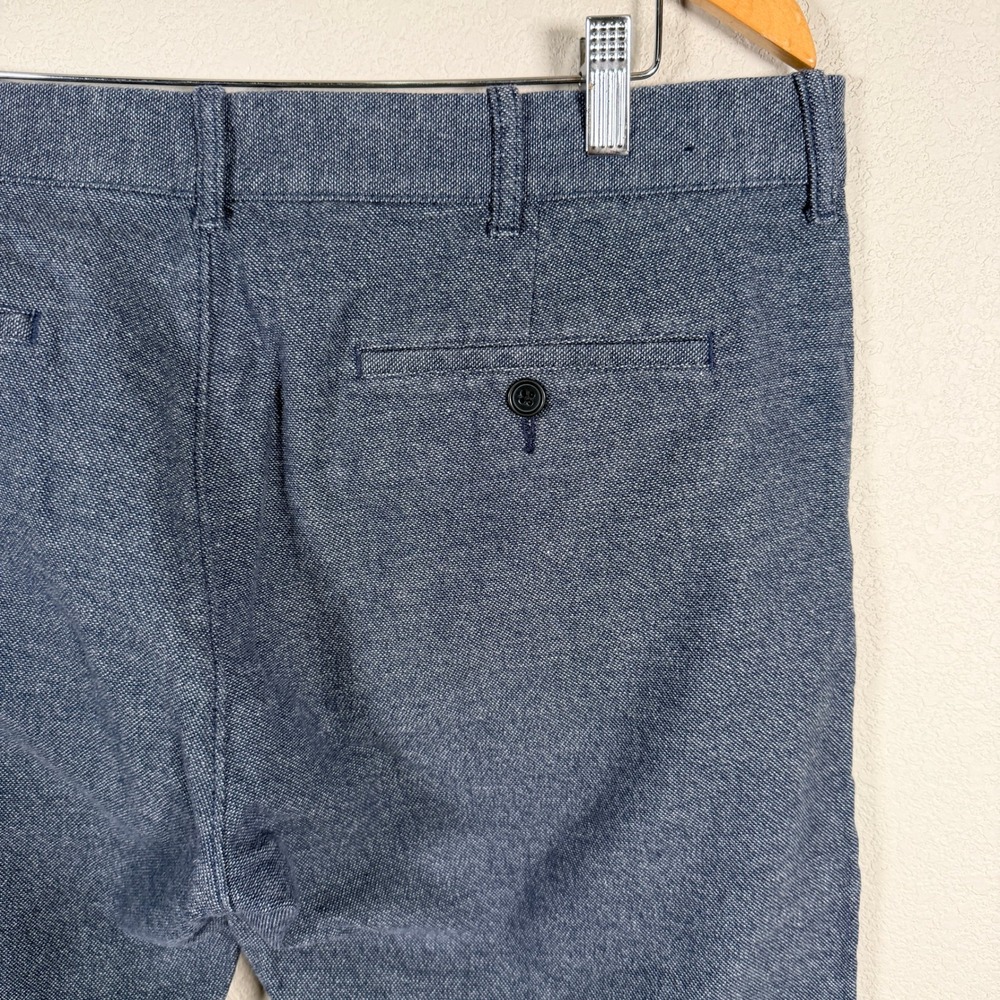 J.Crew Flex Slim Chinos Mens Actual 36x32 Blue Textured Stretch Cotton FlatFront - Picture 3 of 8